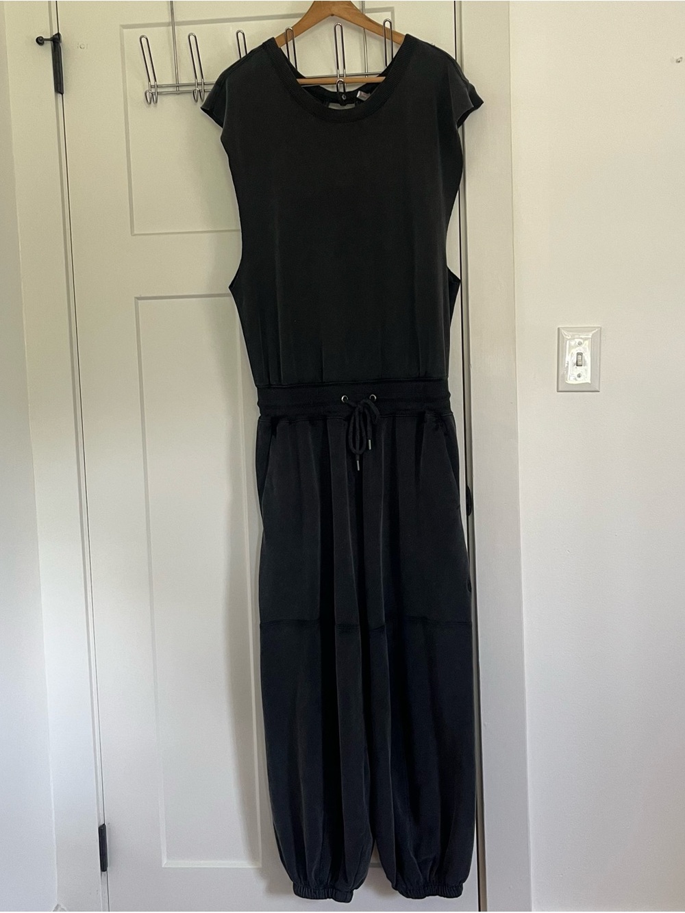 FP Movement by Free People Black Sleeveless Drawstring Jumpsuit
